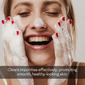 Gentle foaming face wash routine for clearing skin impurities and restoring natural smoothness.